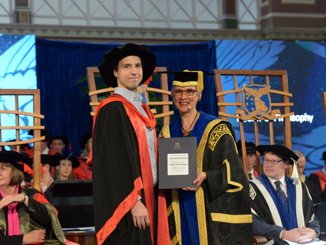 Jonathan Budd receives his PhD from Professor Marilys Guillemin Melbourne University Council